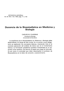 Docencia de la Bioestadística en Medicina y Biología