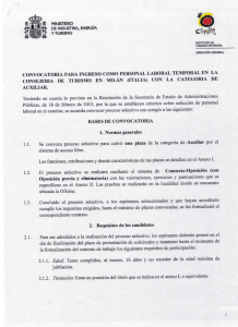 Convocatoria para ingreso como personal laboral