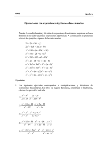 Operaciones con expresiones algebraicas fraccionarias