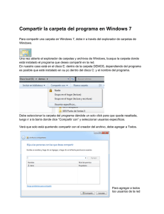 Compartir la carpeta del programa en Windows 7