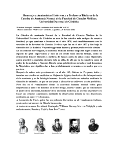 Homenaje a Anatomistas Históricos y a Profesores Titulares de la