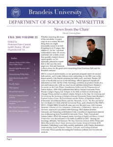 department of sociology newsletter