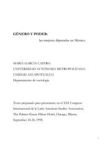 GÉNERO Y PODER: las mujeres diputadas en México.