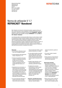 Norma de utilización V 1.7 REFRACAST® Nanobond