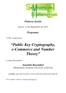 &ldquo;Public Key Cryptography, e-Commerce and Number Theory&rdquo;