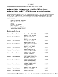 Vulnerabilidad de Seguridad UNAM-CERT-2015