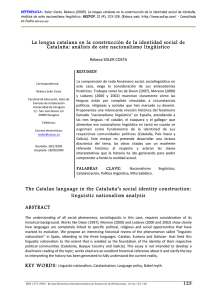 La lengua catalana en la construcción de la identidad social de