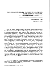 lorenzo luzuriaga: el camino del exilio, de glasgow a tucumán. la