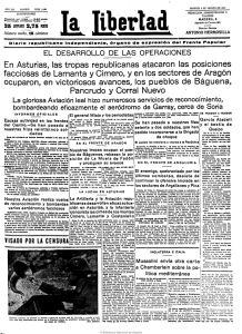 En Asturias, las tropas republicanas atacaron las posiciones