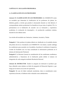CAPÍTULO IV. ESCALAFÓN PROFESORAL A. CLASIFICACIÓN DE