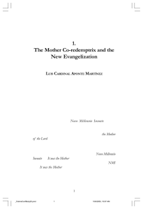 1. The Mother Co-redemptrix and the New Evangelization
