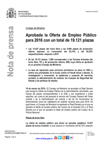 aprobado la Oferta de Empleo Público 2016