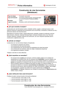 Ficha informativa Constructor de vías ferroviarias (Gleisbauer