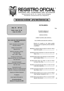 edición jurídica sumario - Registro Oficial del Ecuador