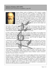 Johannes Brahms (1833-1897) Obertura para un festival académico