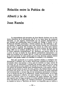 Relación entre la poética de Alberti y la de Juan Ramón