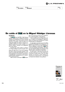 En caída el PAN en la Miguel Hidalgo Llerenas