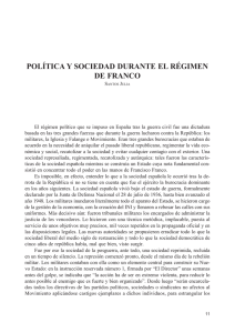 Política y sociedad durante el Régimen de Franco