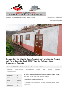Se vende y se alquila Casa Terrera con terreno en Roque del Faro