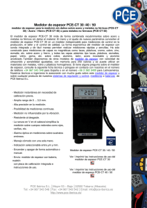 Medidor de espesor PCE-CT 30 /40 / 50