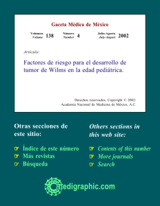 Factores de riesgo para el desarrollo de tumor de Wilms en la edad