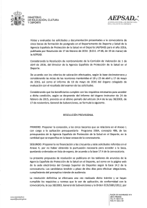 Resolución provisional completa - Ministerio de Educación, Cultura