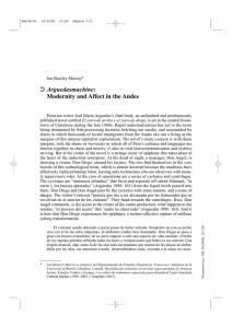 Arguedasmachine: Modernity and Affect in the Andes