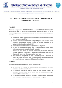 Registro Inicial. - Federación Cinológica Argentina