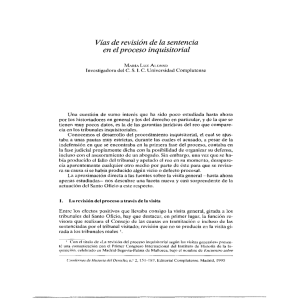 Vías de revisión de la sentencia en elproceso inquisitorial