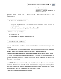 Tema: Red Neuronal Hopfield. Reconocimiento de Patrones.