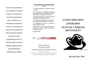 XXXII CERTAMEN LITERARIO MANUEL VÁZQUEZ MONTALBÁN