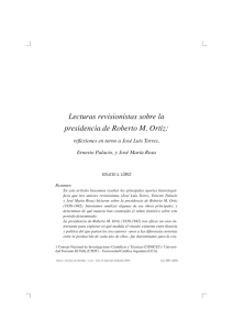 Lecturas revisionistas sobre la presidencia de Roberto M. Ortiz: