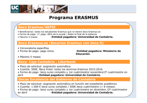 Programa ERASMUS - Universidad de Cantabria