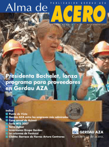 Presidenta Bachelet, lanza programa para proveedores en Gerdau