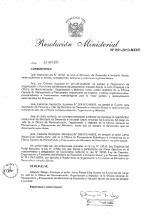 CONSIDERANDO: Que, mediante Ley N° 29792, se creó ei