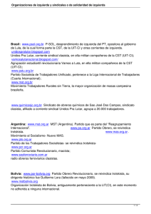 Organizaciones de izquierda y sindicales o de solidaridad - UIT-CI