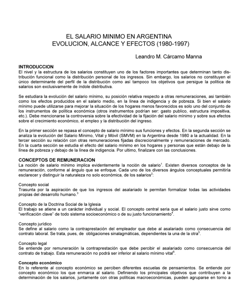 El Salario Minimo En Argentina Evolucion Alcance Y Efectos