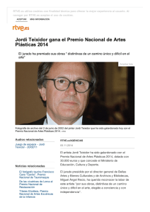 Jordi Teixidor gana el Premio Nacional de Artes Plásticas 2014