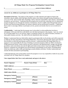 All Things Made New Program Participation Consent Form