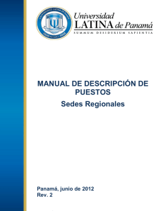 MANUAL DE DESCRIPCIÓN DE PUESTOS Sedes Regionales