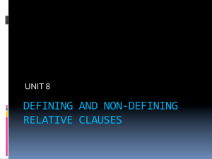 defining and non-defining relative clauses