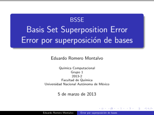 BSSE Basis Set Superposition Error Error por superposición de bases