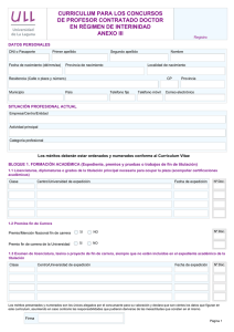 curriculum para los concursos de profesor contratado doctor en