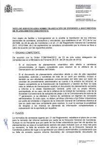 Nota de servicio 6/2014, sobre tramitación de informes a