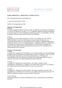 parte operativo - operación "patria nueva"