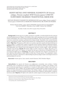 HEAVY METALS AND MINERAL ELEMENTS OF Vernonia ambigua