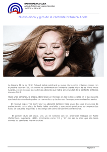 Nuevo disco y gira de la cantante britanica Adele
