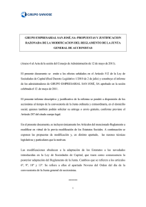 grupo empresarial san josé, sa: propuestas y justificacion razonada