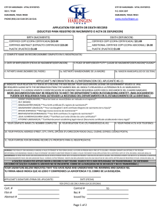 application for birth or death record