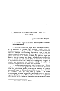 LA MINORIA DE FERNANDO IV DE CASTILLA (1295